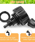 1/4 Inch Drip Irrigation Tubing Faucet Adapter Set 8 Pack with twist lock and leak-proof gasket shown in detail
