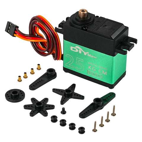 High Torque 360 Degree Continuous Rotation Metal Gear RC Servo For Robots Gimbals Cars And Aircraft 25Kgcm Digital Servo