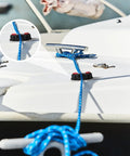 3 Pack Kayak Cam Cleats Aluminum Rope Cleats For Boats Fast Entry Dock Cleats Works With Lines Up To 5 Eighths Inch Must Have For Kayaks Sailboats Dinghies Canoes And Small Boats installed on white boat deck