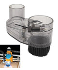 Badass 52Mm Cnc Dust Shoe Paired With A 38Mm Vacuum Hose and Heavy Duty Magnetic Mount for clean engraving.