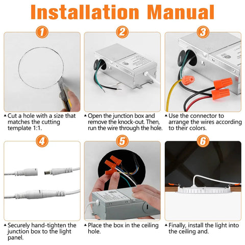 12 Pack 4 Inch Ultra Thin Recessed LED Lights Kit With Junction Box Dimmable Canless Downlights 650 Lumens 5000K Daylight 9W Equal 60 To 80W ETL Listed Energy Efficient