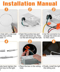 Installation steps for 6 Inch Recessed LED Lights Canless With Junction Box Power Saver Energy Efficient 12W 950 Lumens 5000K Daylight Dimmable