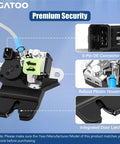 Hyundai Sonata Trunk Latch Replacement Actuator For 2015 2016 2017 With Cable Rear Gate Hatch Lock Liftgate Fits 1.6L 2.0L 5.4L Engine Replaces 81230-C1010 81230C1010, showing detailed components including 3-pin connector and plastic housing.