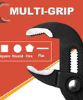 Close-up of Three Piece Groove Joint Pliers Set with no nonsense adjustable water pump pliers showing multi-grip features.