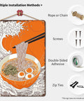 Vintage Ramen Wave Metal Tin Sign Wall Art 8x12 Inch For Home Office Garage Decor with easy mounting accessories