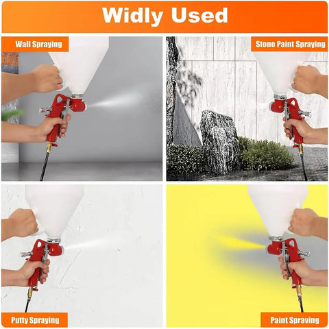 Heavy Duty Drywall Texture Sprayer Kit Featuring 1.5 Gallon Air Hopper And Badass Spray Gun for wall and putty spraying.