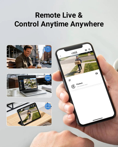 Remote live view using 8 Channel Wired Security Camera System With 4 Indoor And Outdoor 1080P Cameras, DVR on smartphone and devices.