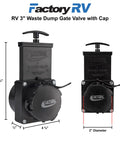 3 Inch Stainless Steel RV Waste Dump Gate Valve With Cap For Easy Dumping And Quick Open Close