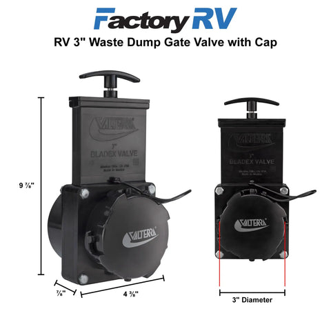 3 Inch Stainless Steel RV Waste Dump Gate Valve With Cap For Easy Dumping And Quick Open Close