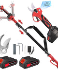 Two In One Cordless Pole Pruner With 15 Ft Reach Brushless Motor Dual 2000mAh Batteries 30 Mm Cutting Capacity Extendable