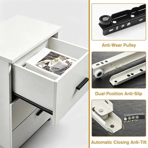 Heavy Duty Bottom Mount Drawer Runners 1 Pair 2 Section with anti-wear pulleys and anti-slip features for smooth operation.