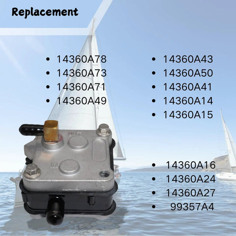 Mercury Outboard Fuel Pump Kit Replacement For 2 Stroke Motors 30HP Through 300HP SeaSierra Internal Fuel Pump Fits Mercury 14360A78 14360A73 Replacement Part For 40 50 60 65 70 75 80 90 100 115 125 135 140 150 175 200 225 250 300 HP