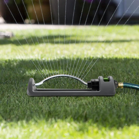 18 Brass Nozzles Oscillating Lawn Sprinkler For Lawns Up To 3600 Sq Ft With Heavy Duty Base Upgraded Brass Nozzle Gray Finish