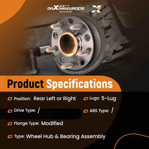 Rear Wheel Bearing And Hub Assembly With ABS Direct Fit For Hyundai Sonata 2016 To 2019 Tucson 2016 To 2021 Veloster N 2019 To 2021