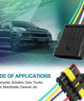 6 Pin Waterproof Electrical Wire Connector Male And Female Quick Disconnect Plug with car and water backdrop