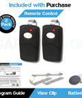 Replacement Garage Door Opener Remote Clicker For Linear Multi Code 300 MHz 10 Dip Switch Gate Opener 3089 308911 MCS308911 Dual Pack Slim Transmitter Works With 1090 1099 3021 3028 Receivers, dual pack with instructions, visor clips, and batteries
