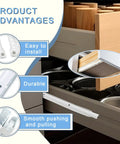 Heavy Duty 14 Inch Drawer Slide Kit With Steel Tracks And Soft Close Silent Runners Built To Last For Cabinets And Dressers Bottom Or Side Mount Glides Replacement For Everyday Use And Heavy Load Drawer Drawers, installed on a cabinet drawer
