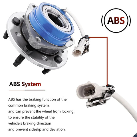 Pair Front Wheel Bearing Hub Assembly Premium Replacement For Chevy Malibu 1997-2003 2004-2005 Classic Oldsmobile Alero 1999-2004