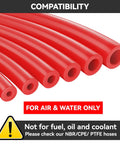 Red Silicone Vacuum Hose Kit 6 Piece Multi Size Tubing Set With One Eighth Inch To Three Eighths Inch For Auto Engine Air And Water
