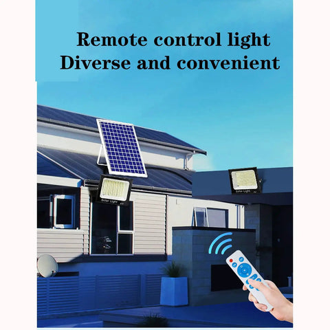 Remote control for JUDYSSY Solar Light40W 60W 100W 200W, Solar Flood Light with panel on house, convenient outdoor lighting.
