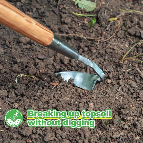 Japanese Weeding Sickle Long Handle Garden Hoe for Easy Weeding Cultivating Soil Loosening and Digging in garden soil