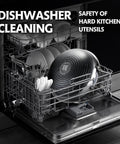 Hybrid 12 Inch Wok Pan With Lid For Easy Stir Fry PFOA Free Nonstick Stainless Steel in dishwasher for cleaning