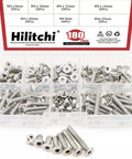 180 Piece Metric M4 Hex Socket Flat Head Countersunk Bolts And Nuts Kit In Clear Storage Case Pro Grade 304 Stainless Steel For Quick Home Repairs And DIY Projects