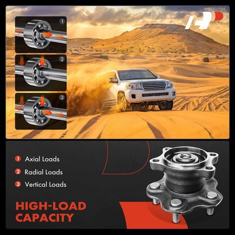 Rear Wheel Bearing And Hub Assembly 5 Lug Compatible For Nissan Altima 2002 2006 Maxima 2004 2008 Quest 2004 2009 High Load Ball Bearing in desert setting