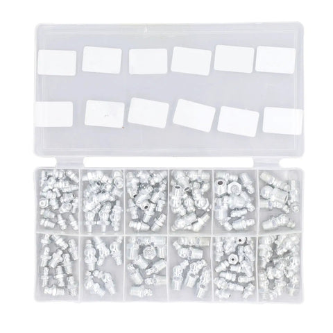 Top Grade Hydraulic Grease Fitting Assortment Kit 130 Pcs 12 Types Rustproof Zerk Fittings For Car And Machinery Maintenance Making Greasing Tasks Fast And Efficient For Mechanics And DIY Guys At Home Or Garage Using Solid Tools That Hold Up Well, plastic organizer box