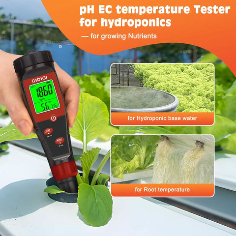 4 In 1 Digital pH Tester For Water And Hydroponics With TDS EC PPM Meter Conductivity And Temperature Readout in garden use