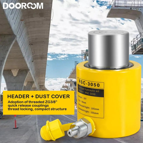 Heavy Duty 30 Ton Hydraulic Ram Jack With Auto Retracting Cylinder And CP-700 Hand Pump Kick Butt Shop Tool Built Tough For No Sweat Heavy Lifting Yellow
