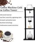 Badass Cold Drip Coffee Tower, 1 Liter Slow Drip Brewer With Solid Wood Frame, showcasing sleek design and essential brewing features.