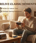 Man playing PSP with 32GB Pro Duo Memory Stick Mark 2 For PSP 1000 2000 3000 And Digital Cameras High Speed Storage Card visible on table