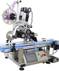 Automatic Flat Labeling Machine With High Speed Printer Desktop Conveyor Labeler Touchscreen Control, stainless steel, adjustable roller.
