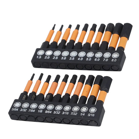 Badafaci 20-Piece Impact Driver Bit Set With Magnetic Hex Shank Made From Heavy Duty S2 Steel For Wood Metal And PVC Projects In Home Repair Jobs Or Garage Work Comes With Handy Storage case, 20-bit holder