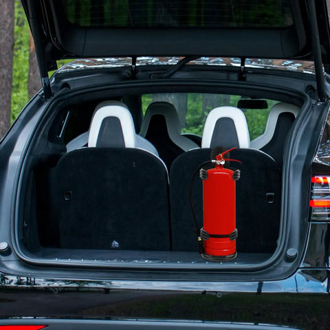 Car Fire Extinguisher Holder Wall Mounted Bracket Go To Universal Fit For Vehicles And Boats in car trunk for easy access.