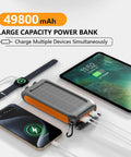 Ultra High Capacity Solar Power Bank 49800mAh Portable Charger With Dual USB A And Type C Ports, charging multiple devices