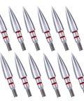 12 Pack Archery Field Points 19 64th Inch, 1.77 Inch Length, 8 32 Screw In, 100 125 150 300 Grain Options, Tough Stainless Steel Practice Tips