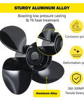 13 Inch Diameter, 17 Inch Pitch Aluminum Boat Propeller With 15 Spline Right Hand Rotation For Mercury Outboards