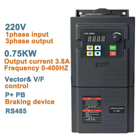 Beast Mode Variable Frequency Drive Controller For Three Phase Motor Applications Featuring Rock Solid Speed Regulation Soft Start Tech And Seamless RS485 Integration To Keep Your Setup Running Like New, 0.75kW