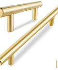 Heavy Duty 5 Pack Solid Brass Cabinet Pulls With Brushed Gold Finish And Smooth As Butter Drawer Handles That Are Built To Last. Brushed gold cabinet pulls.