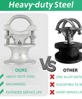 Comparison of Mini Cantilever Gate Rollers Kit with galvanized steel vs. zinc alloy for chain link fences.