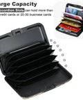Ultra Slim RFID Blocking Aluminum Card Wallet For Men And Women, Metal Card Holder With Clasp Closure showing multiple accordion slots