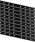Built Tough Heavy Duty Mending Plates Black Corner Brackets 10 Inch flat steel braces with 8 holes each for furniture repair.