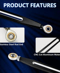 Black Shift Linkage For Indian Scout Motorcycles 2015 To 2024 Hussar Bobber And Scout Sixty Replacement Gear Shifter Rod With 1 Hole Slotted Style High Strength Precision Machined Direct Bolt On, aluminum rod end
