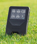 LM1 Portable Mini Launch Monitor For Golfers with real time ball and club speed tracking on grass