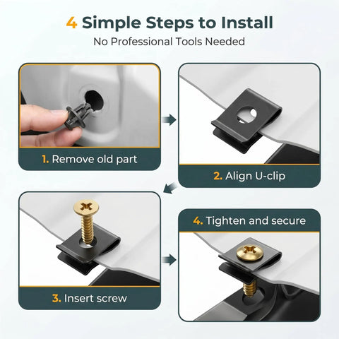 All In One 170 Piece Car Screw And U Clip Kit With Metal Fasteners For Dash And Door Panels installation steps