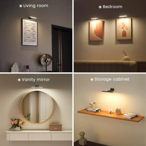 Top Notch Rechargeable Picture Lights Two Pack Museum Quality High Cri Wall Mounted Frame Lamps Dope Glow For Modern Art Displays in living room and bedroom.