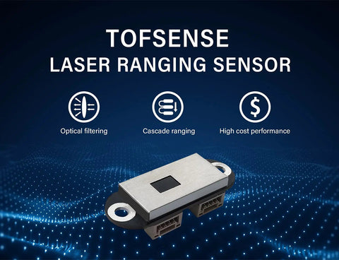 Front view of F2 Mini Dope LiDAR Sensor For Drones And Robots, Ultra Compact 0.02-7.8m Range, High Precision ToF Distance Measurement With UART I2C IO, Obstacle Avoidance Ready, Lightweight Micro Drone Accessory.