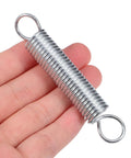 Healeved 20pcs Stainless Steel Extension Springs Small Spring Kit With Hooks For Electric Vehicle Parking Stands Ladder Feet Support Bracket Repair DIY Easy Install silver spring shown in hand
